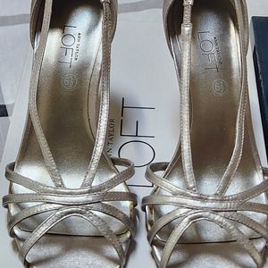 Ann Taylor Loft Silver heels. Size 6.5